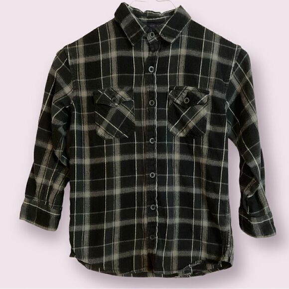 Counter Intelligence Boys Button Down Long Sleeve Collared Flannel Shirt - Picture 1 of 3